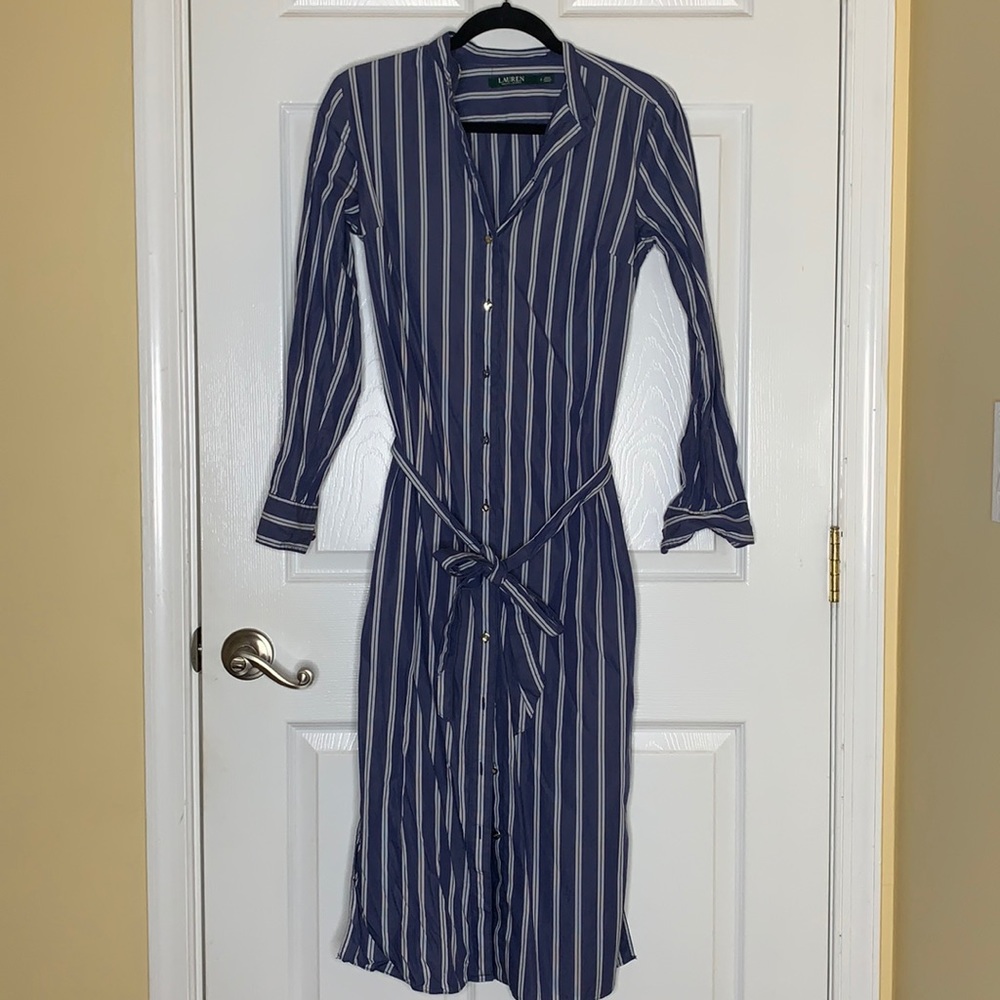 Lauren Ralph Lauren Striped Cotton Shirtdress